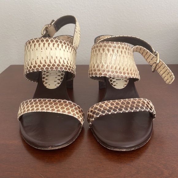 Stuart Weitzman Roccia Snakeskin Sandals Size 8 - Picture 2 of 10